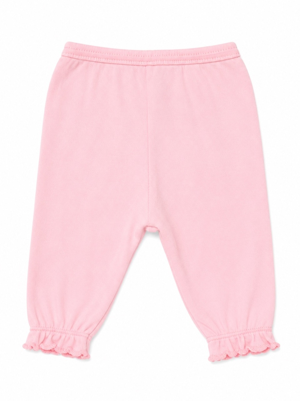Terry Pink Ruffle Hem Baby Leggings